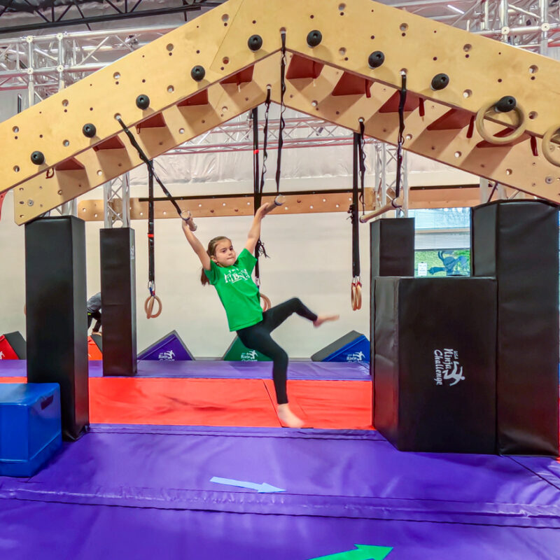 Kid having a swinging fun time at Ninja summer camp in stafford virginia